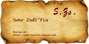 Sohr Zsófia névjegykártya